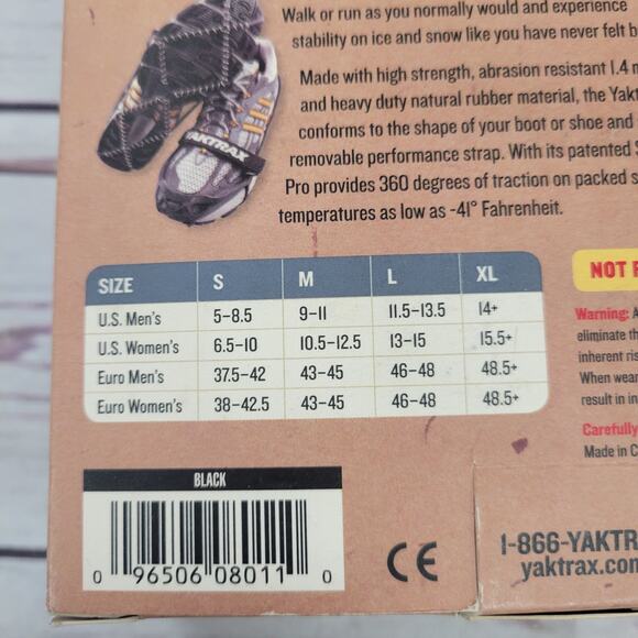 Yaktrax Winter Traction Hiking Walking Cleats for Snow Ice Rock Black Medium - Picture 7 of 7